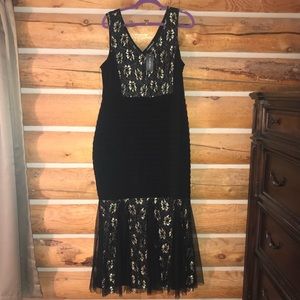 Mermaid gold and floral dress